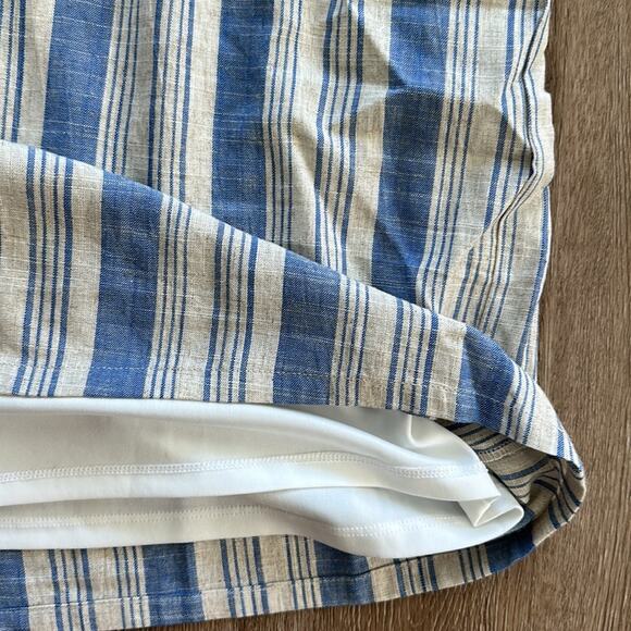 Torrid Mini Linen High Waisted Skirt Cream & Blue Striped Size 2 XXL - Picture 3 of 4